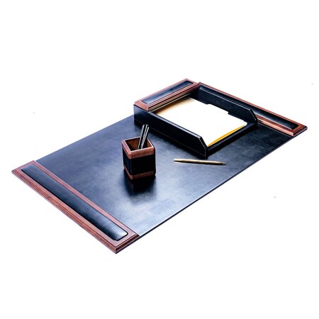 Dacasso Walnut & Leather 3-Piece Desk Set DF-8437